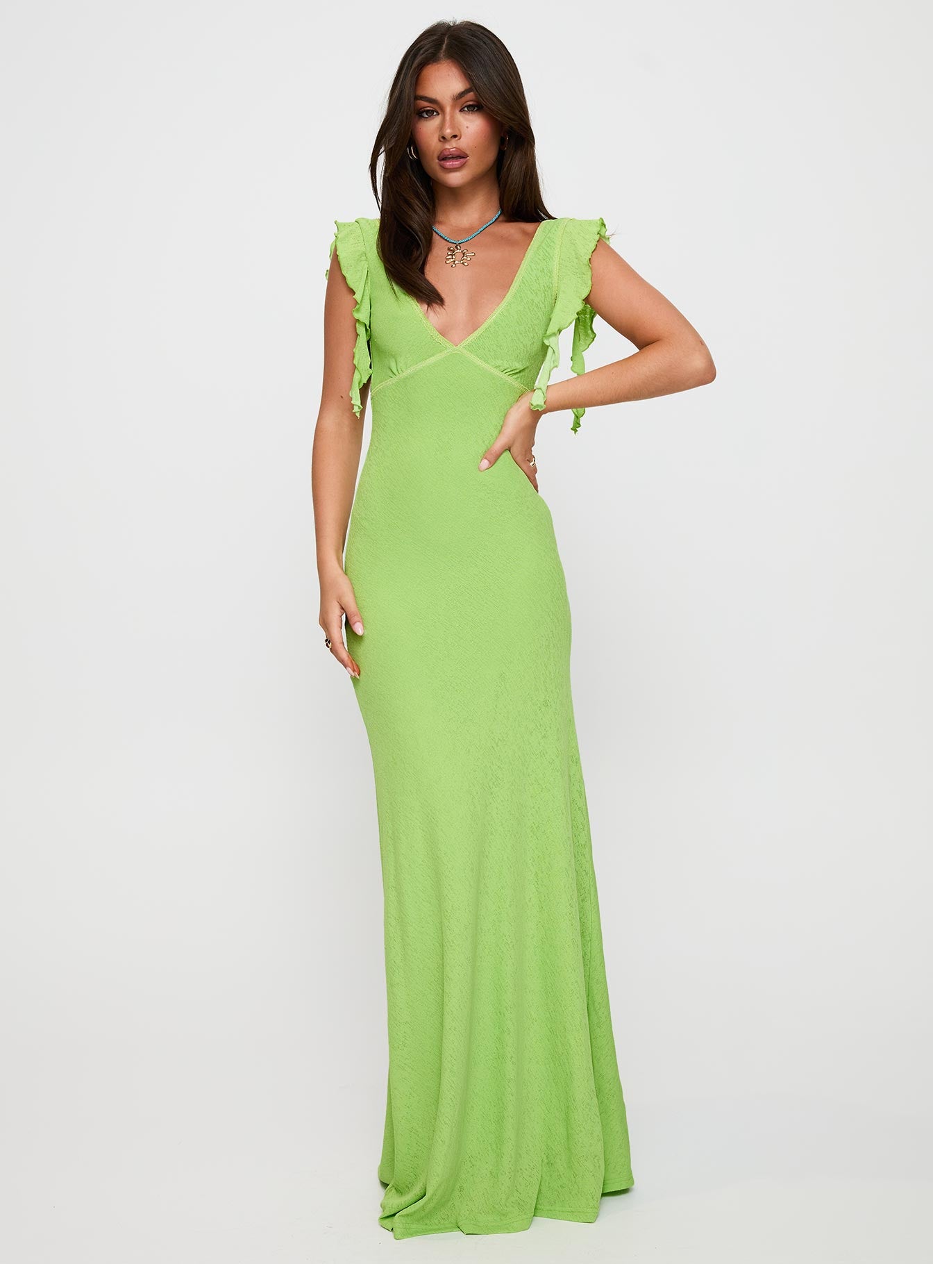 Soleila Maxi Dress Green Tonal - Image 2