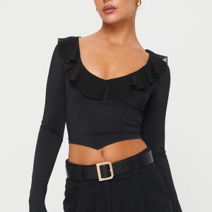 Cattrall Long Sleeve Top Black