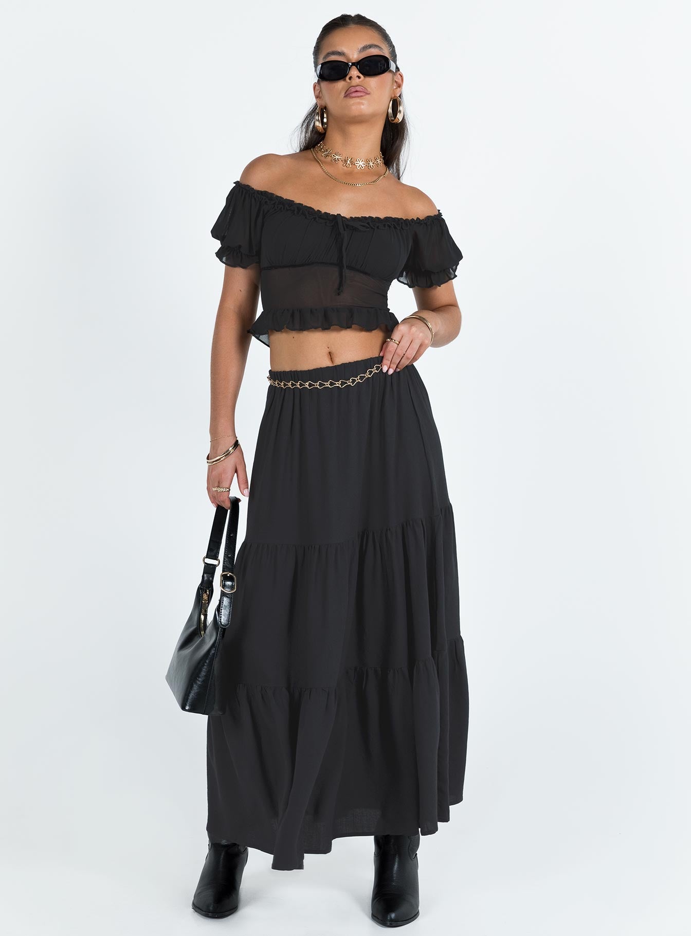 Hale Midi Skirt Black - Image 3