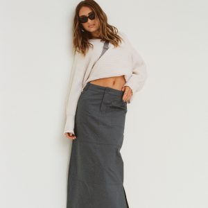 Devine Cargo Maxi Skirt Slate