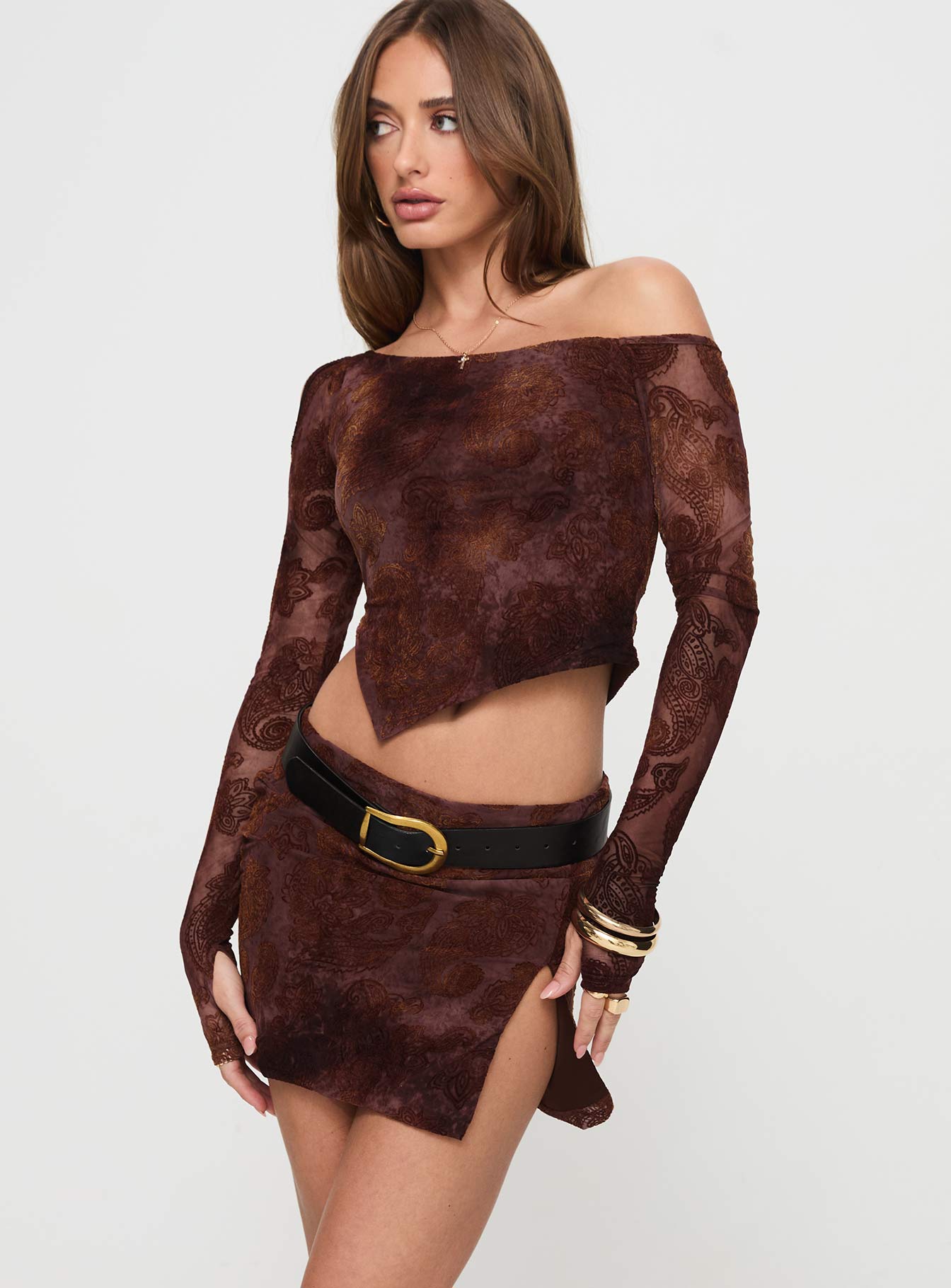 Jalis One Shoulder Set Paisley - Image 2