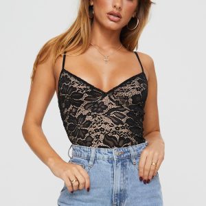Intimacy Lace Bodysuit Black
