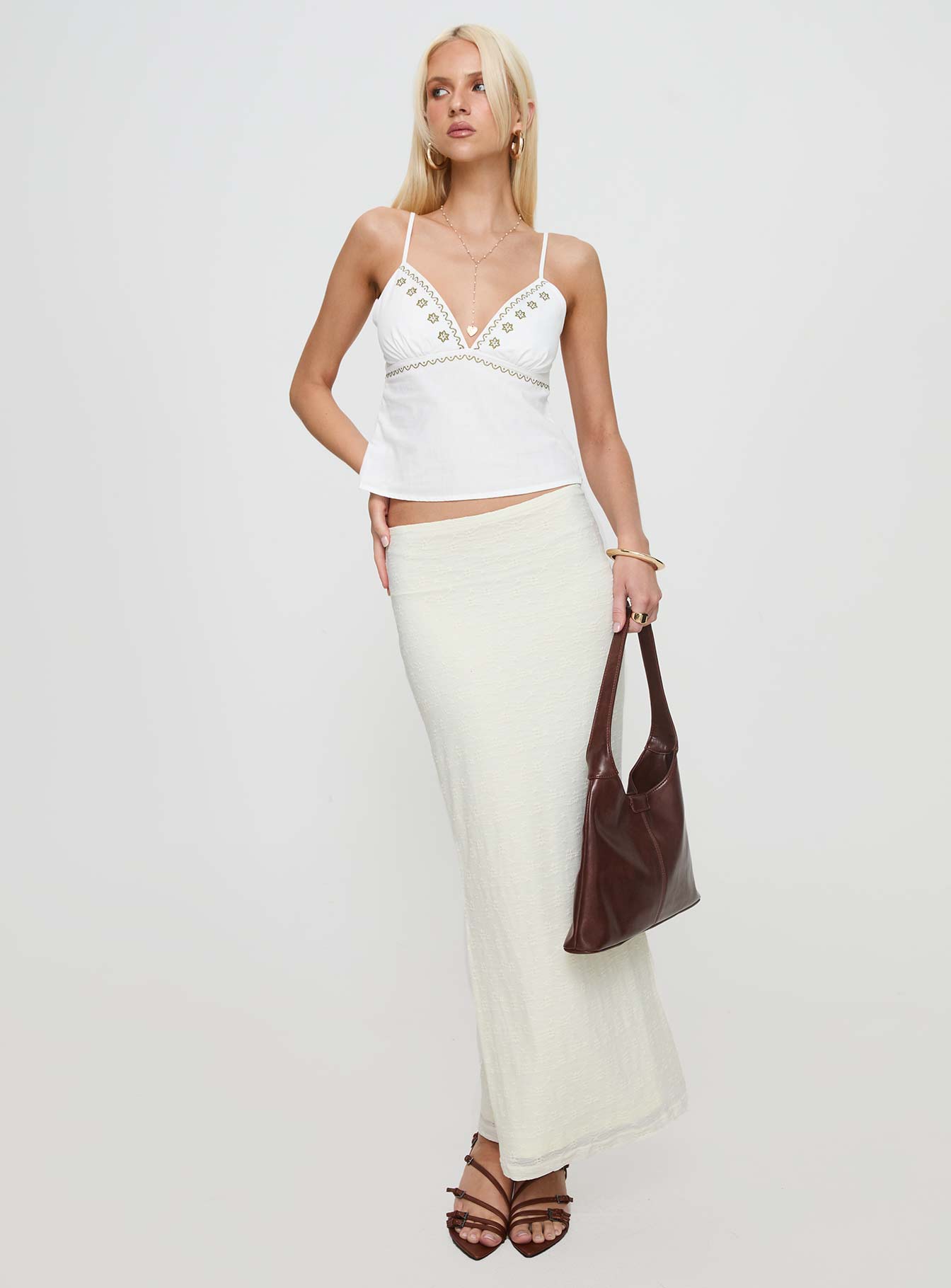 Love Like Yours Lace Maxi Skirt Cream - Image 2