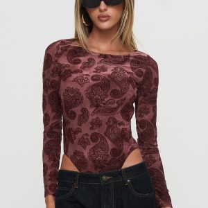 Spruce Bodysuit Red Paisley