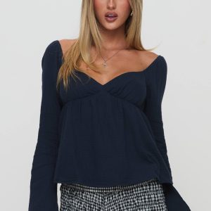 Khalea Long Sleeve Top Navy