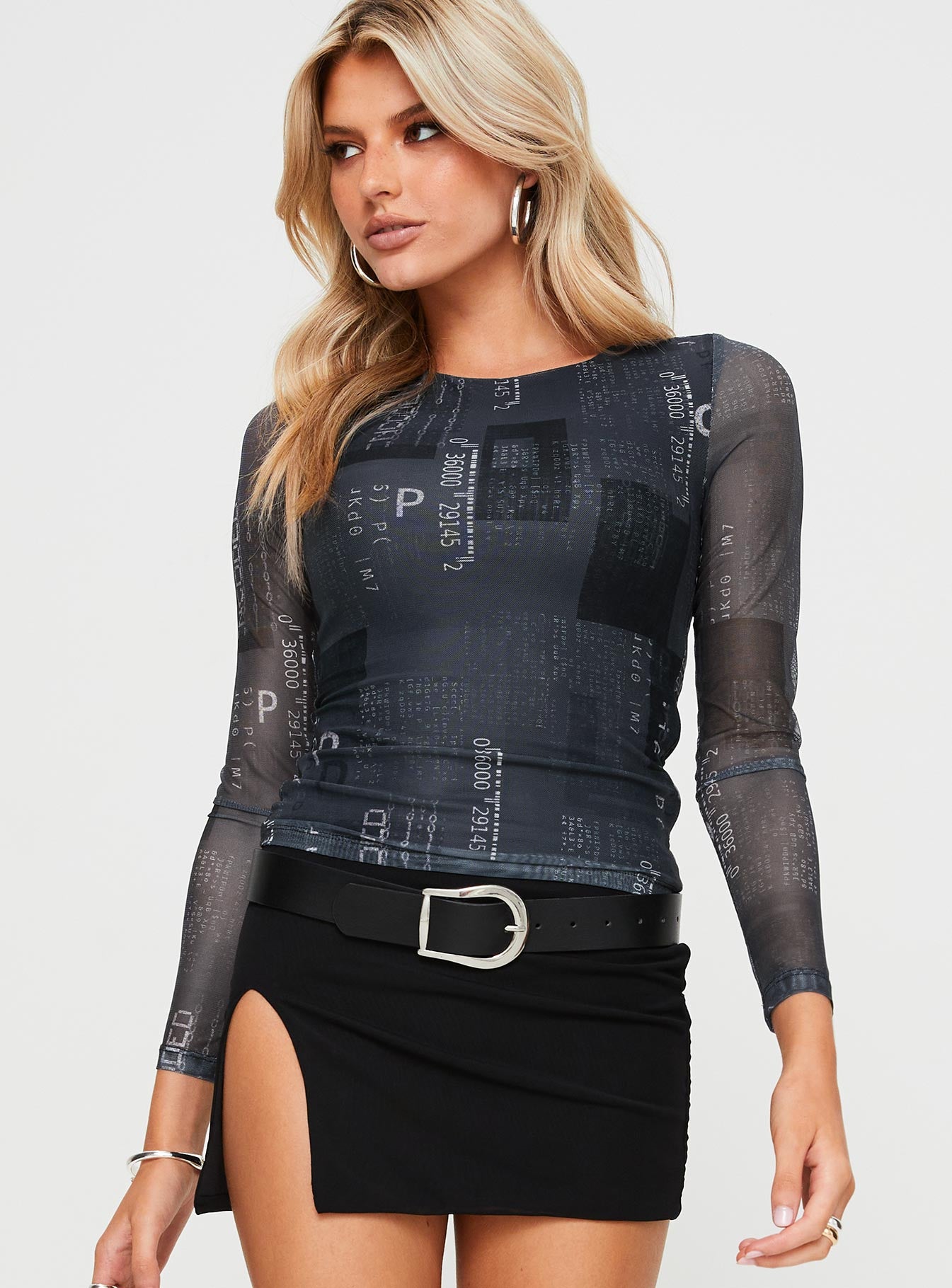 Okuda Long Sleeve Top Black - Image 2