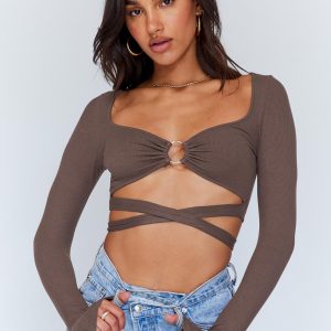 Corey Long Sleeve Top Brown