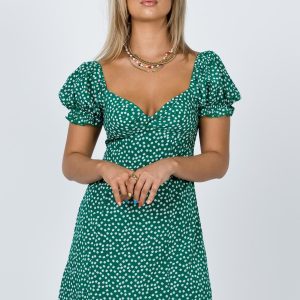 Freyah Floral Mini Dress Green
