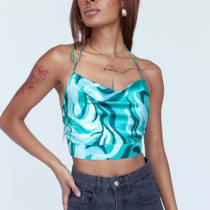 Shae Top Green Swirl
