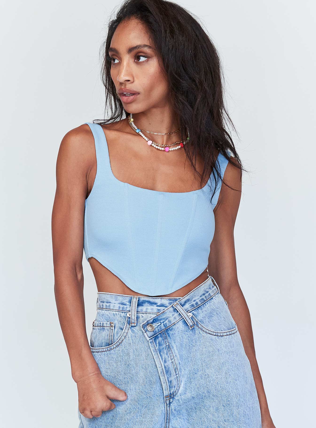 Kaeshia Rib Bustier Blue