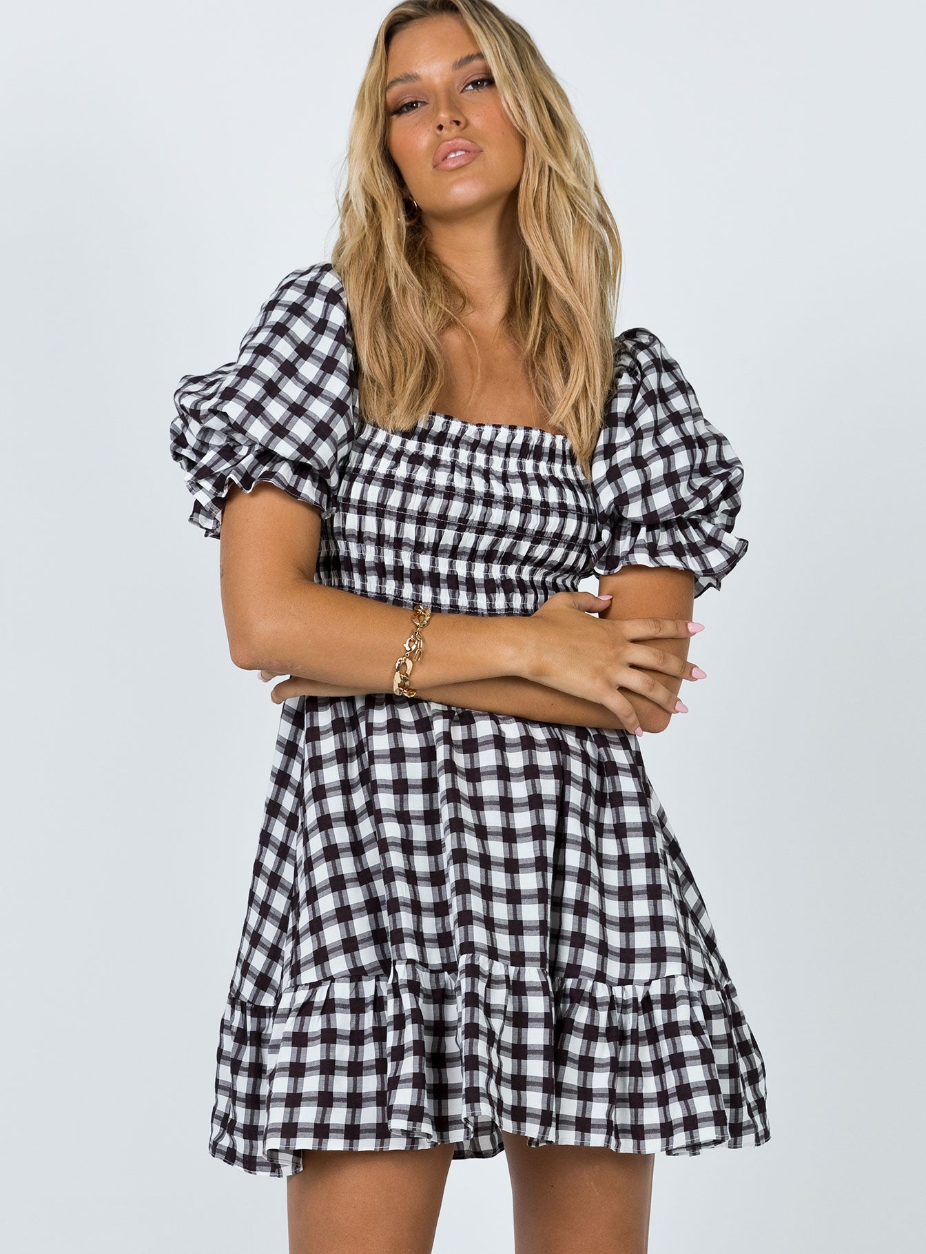 Adelio Mini Dress Black / White - Image 3