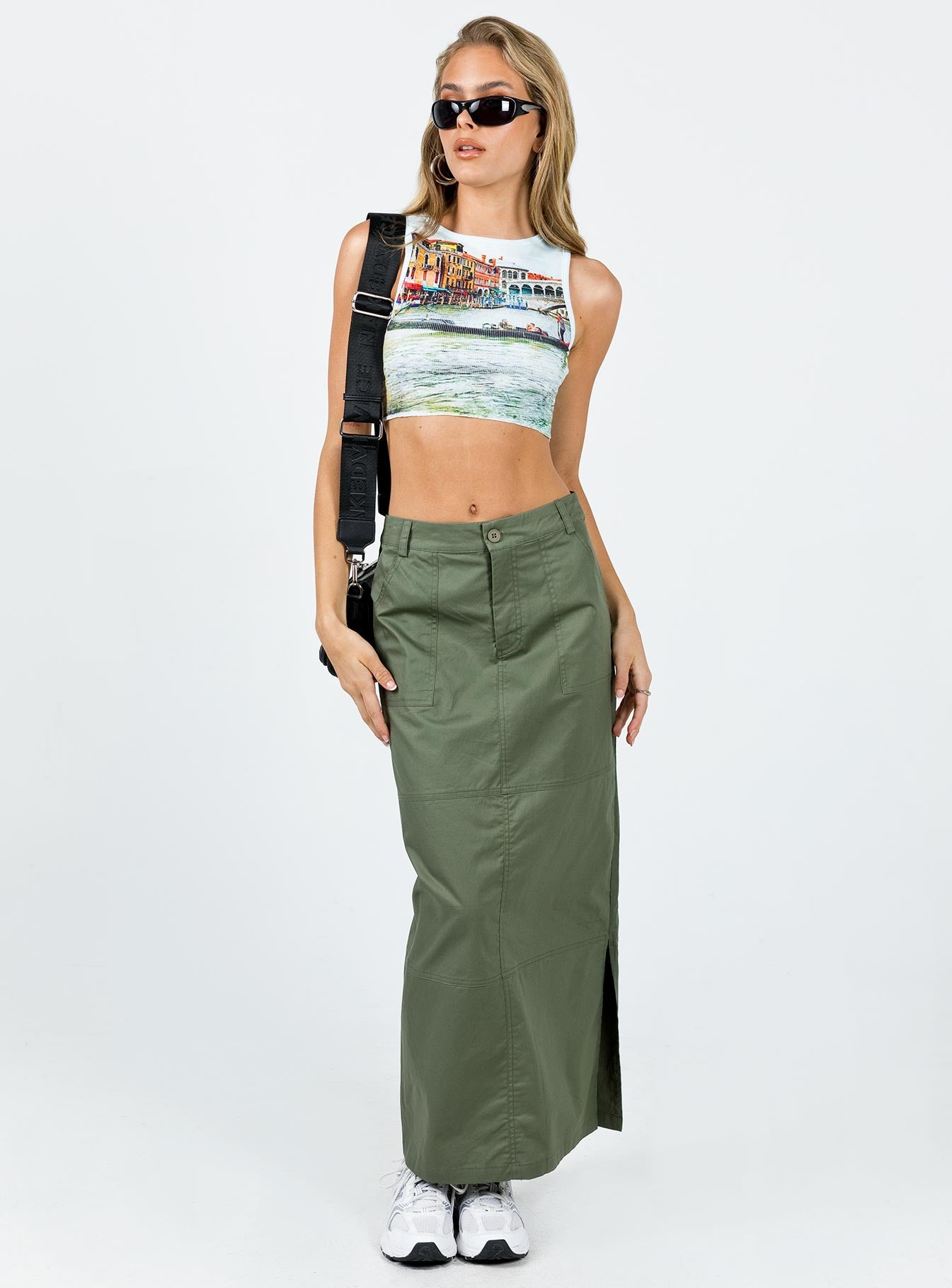 Devine Cargo Maxi Skirt Khaki - Image 3