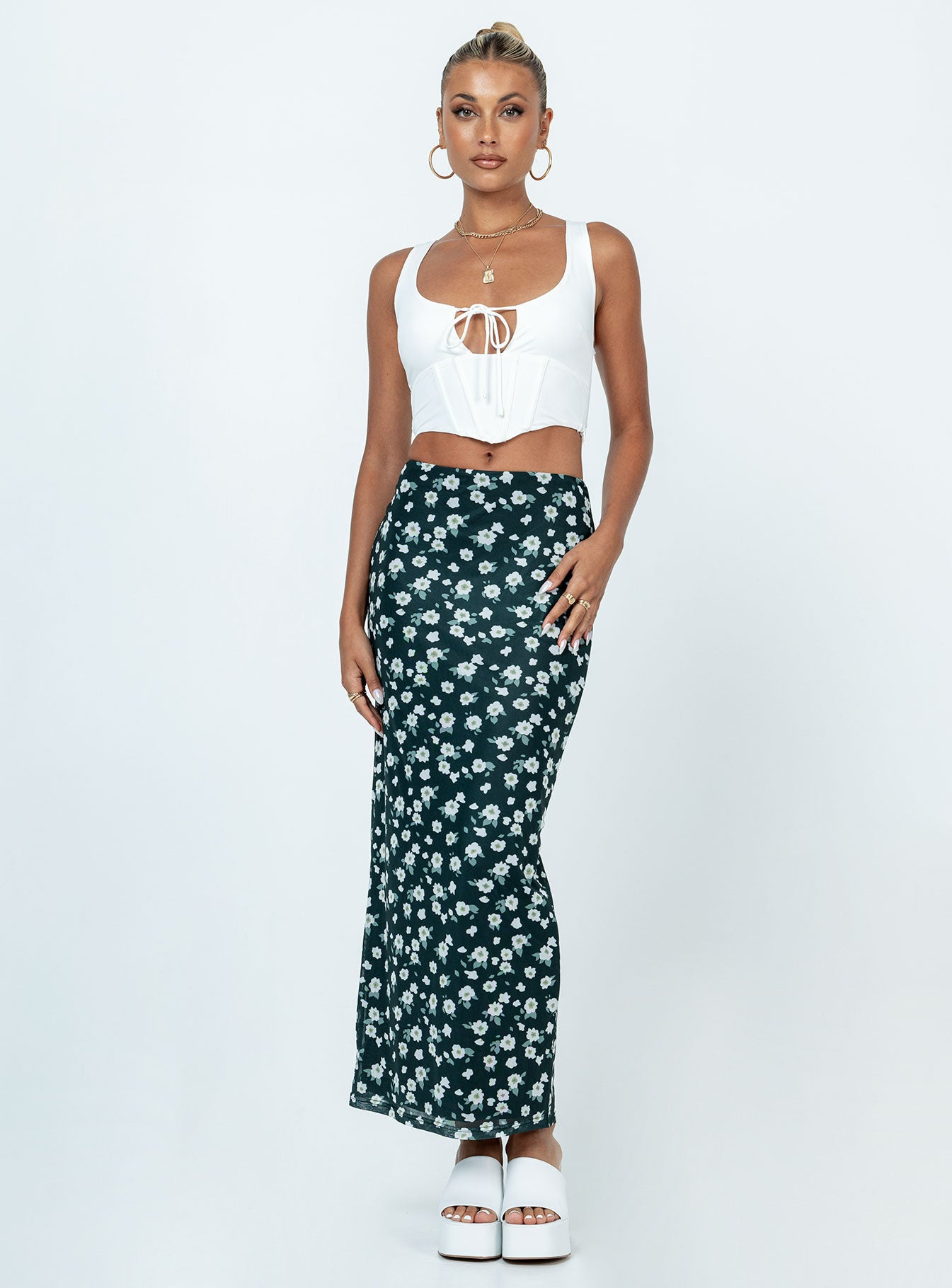 Knox Maxi Skirt Black Floral - Image 3