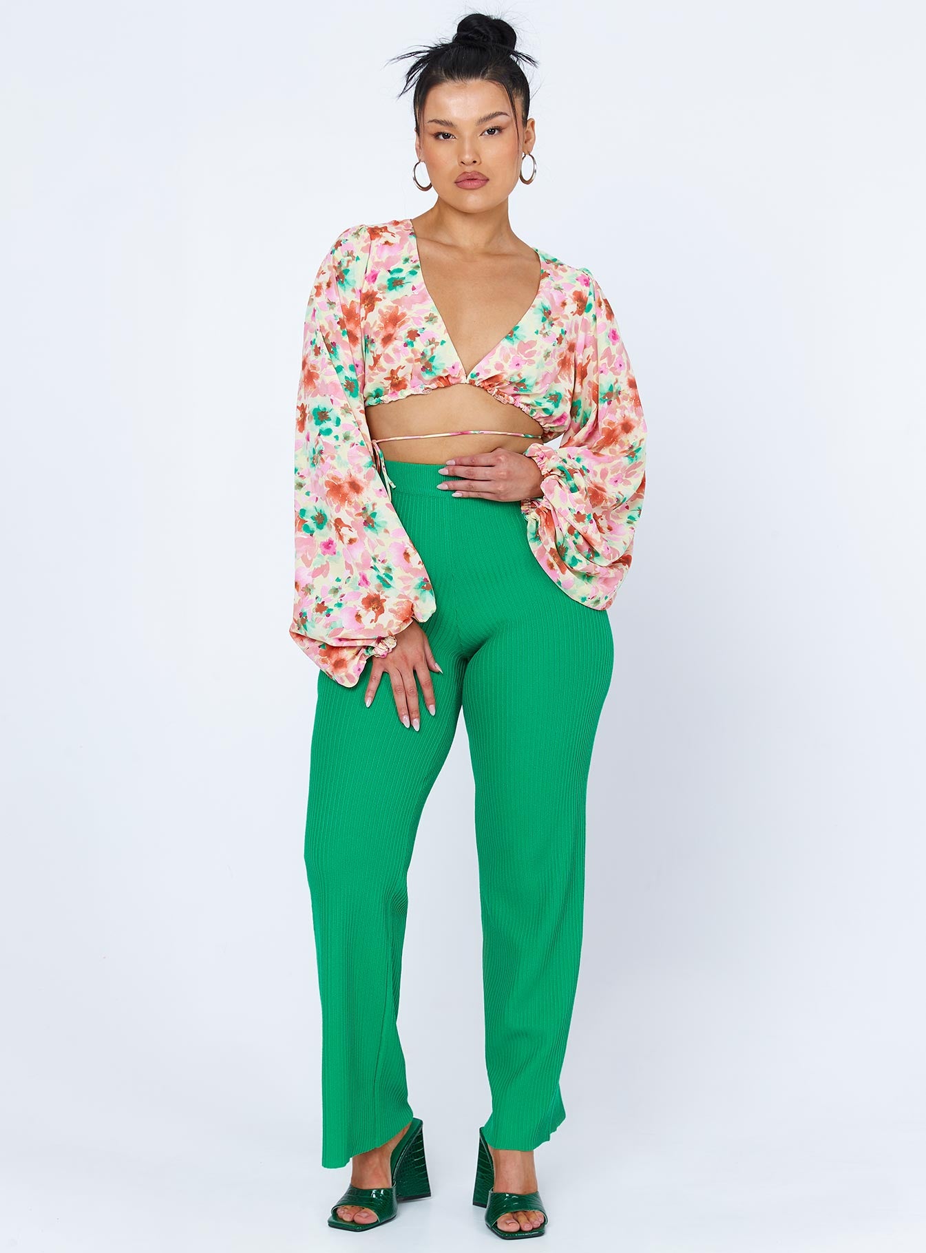 Antonio Long Sleeve Top Pink Floral - Image 2