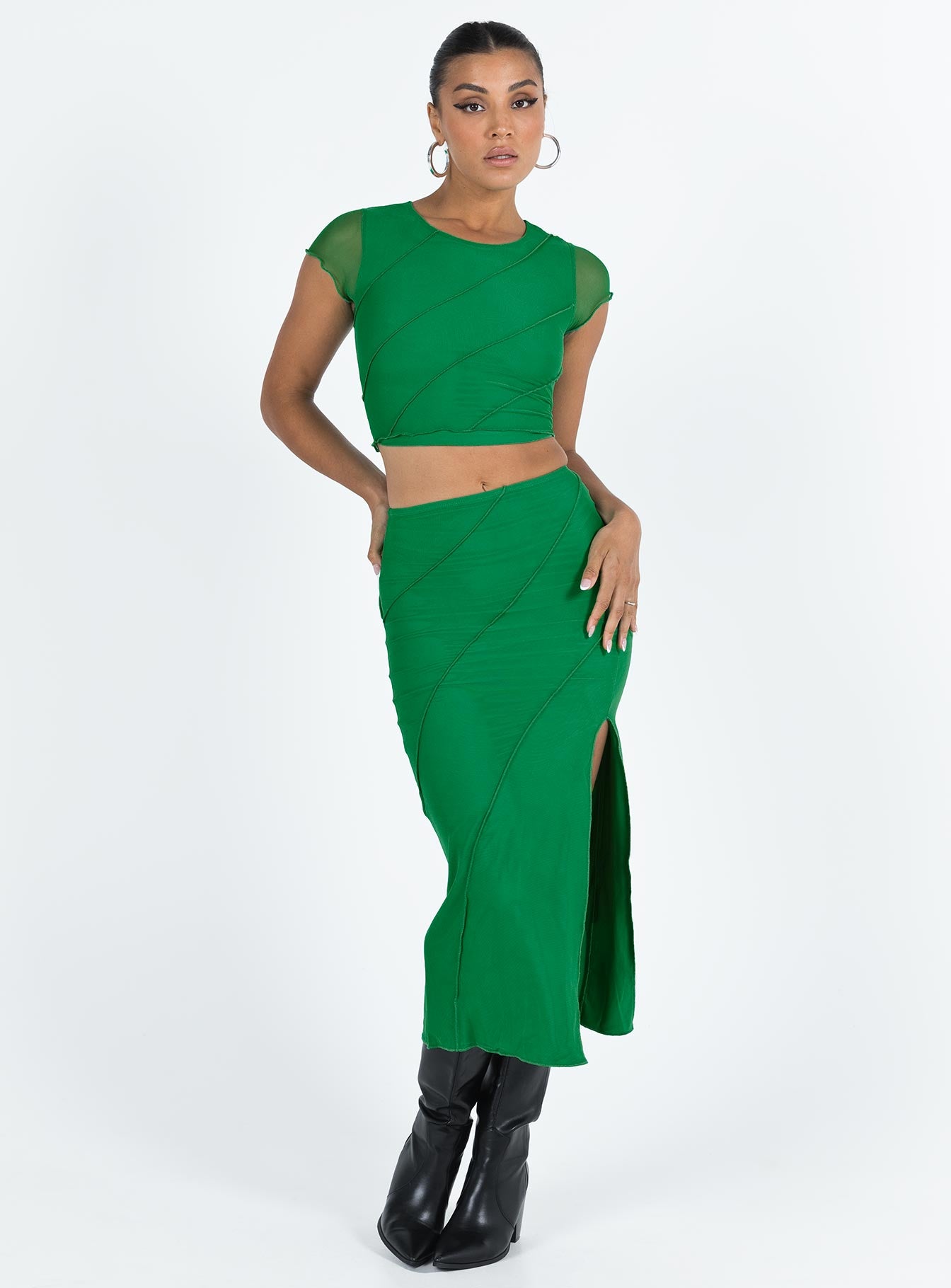 Erika Midi Skirt Green - Image 3
