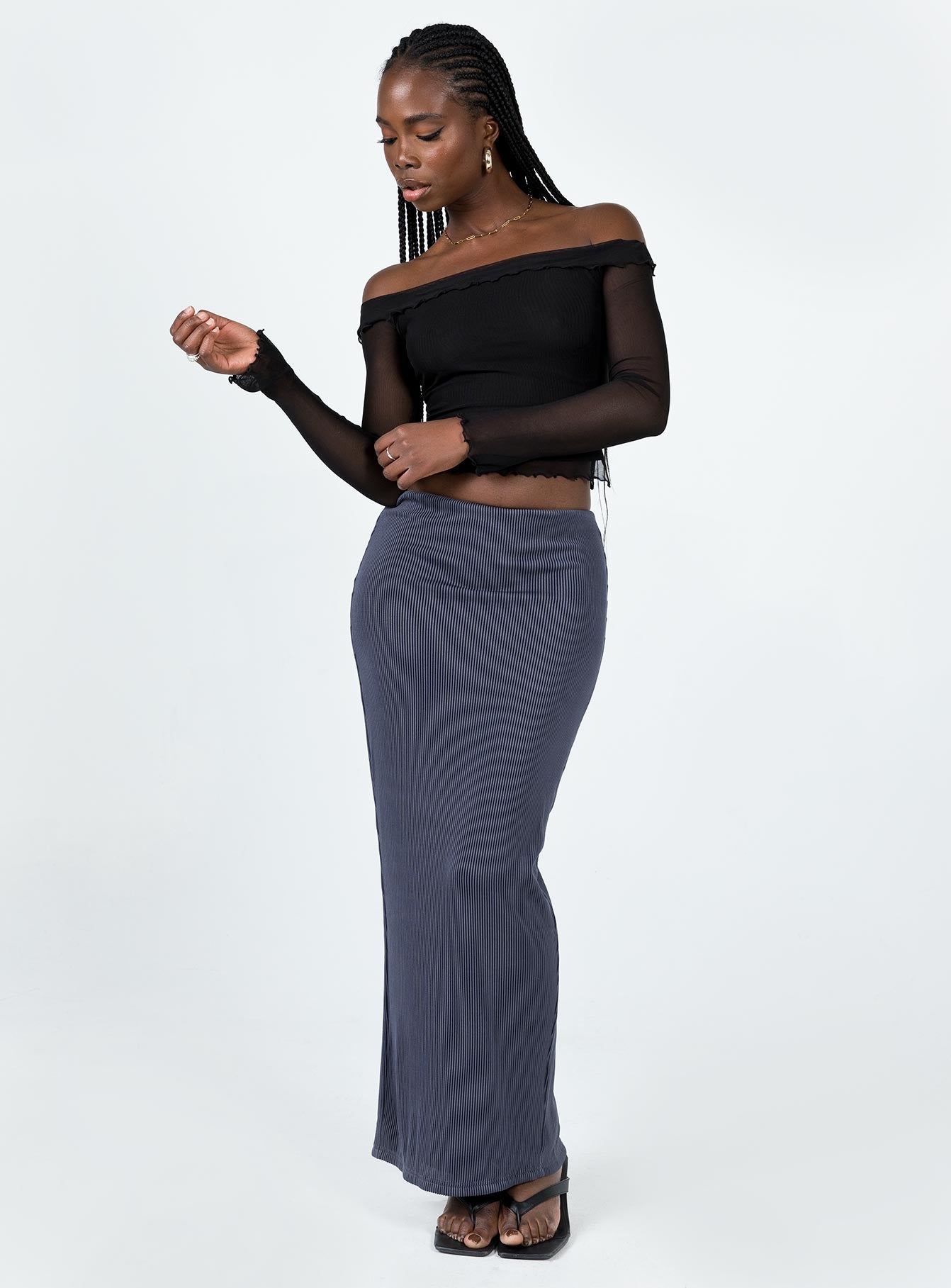 Salte Maxi Skirt Slate - Image 2