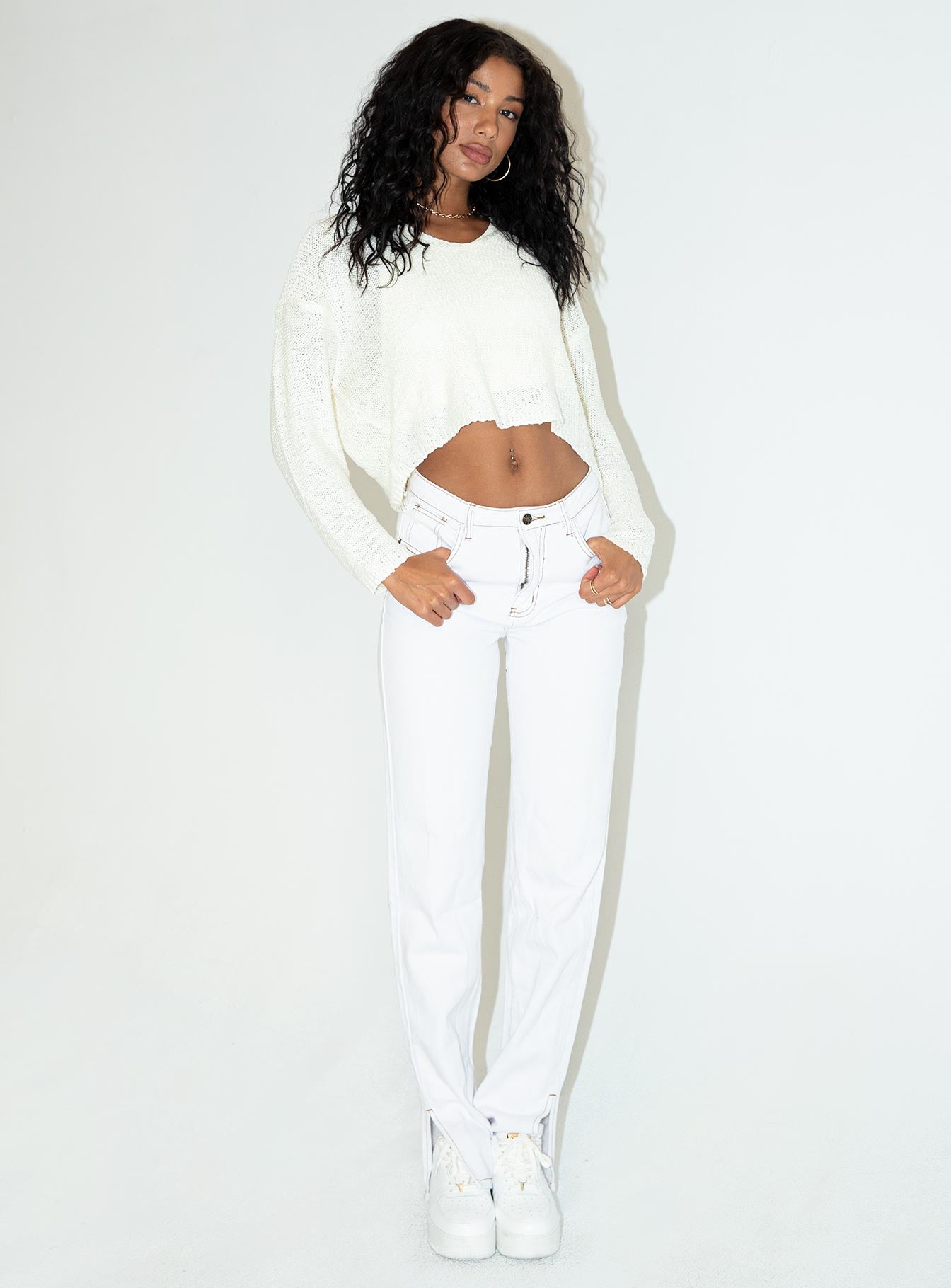 Nerin Cropped Sweater White - Image 3