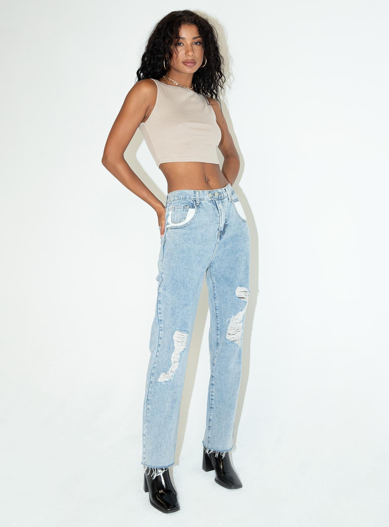 Darlington Crop Top Beige - Image 3