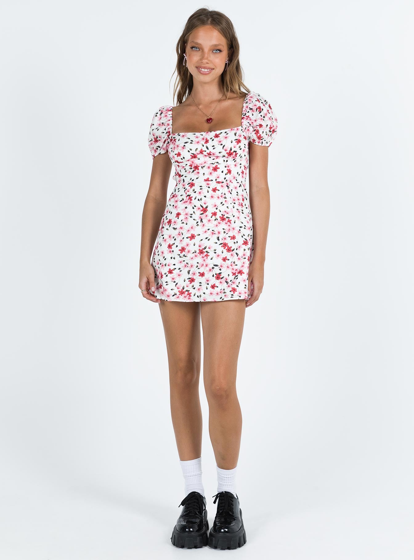 Havena Mini Dress White / Floral - Image 3