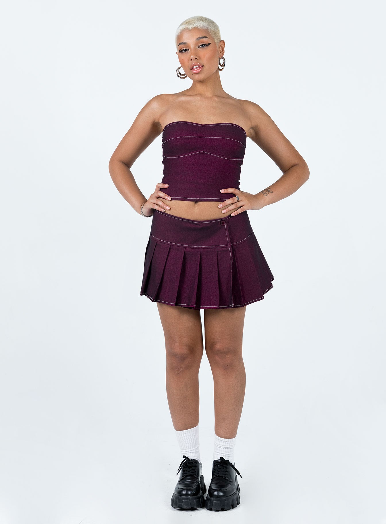 Motel Zabini Skirt Burgundy - Image 3