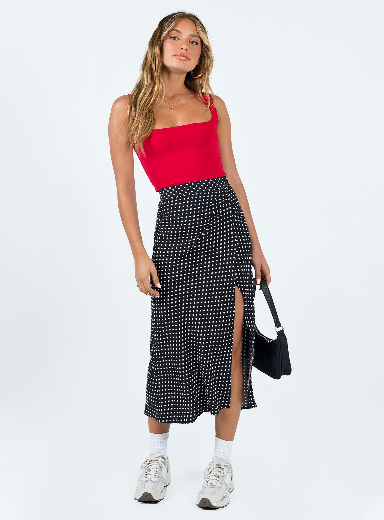 Mabel Midi Skirt Black Polka Dot - Image 2