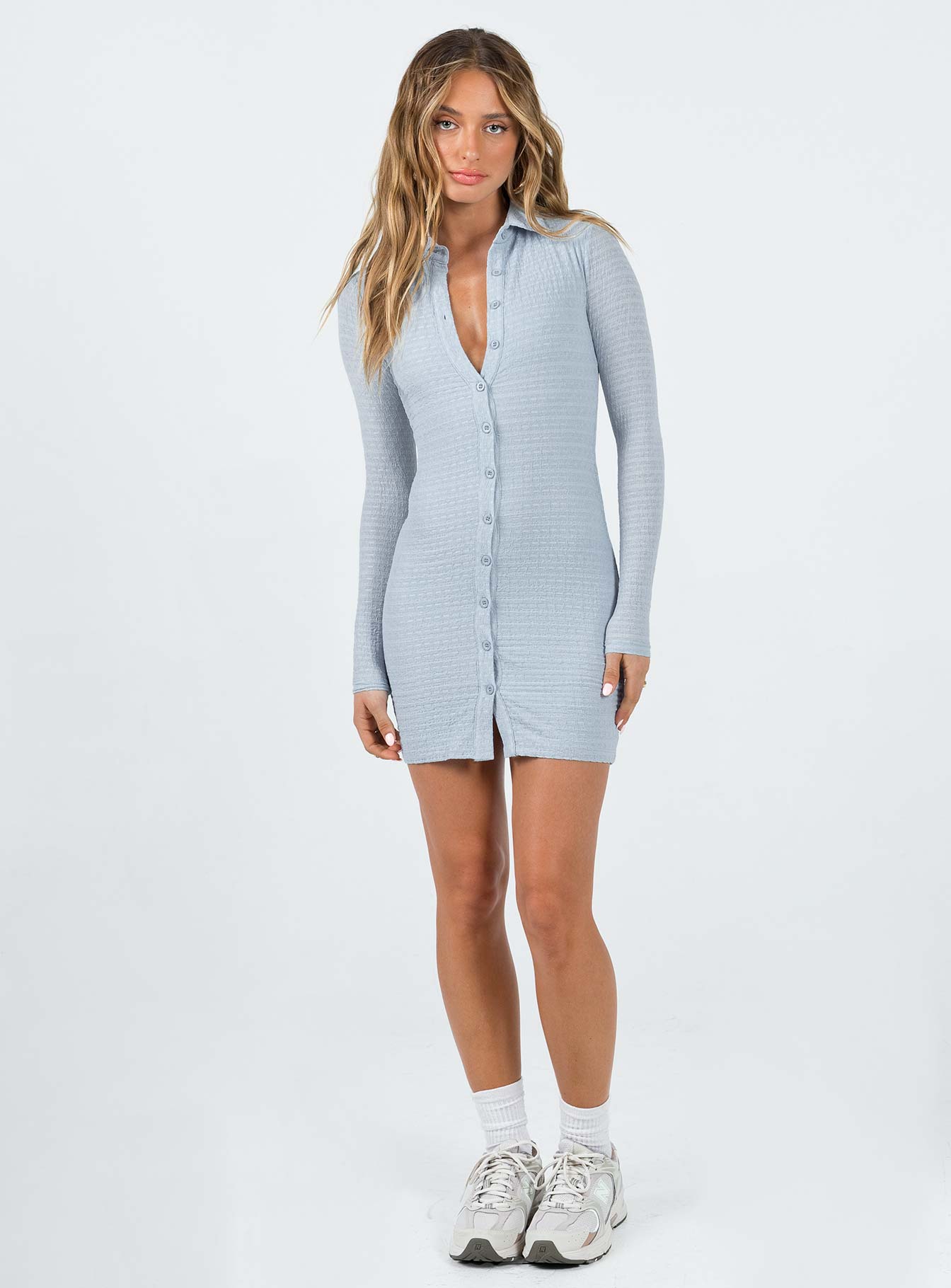Dalloway Long Sleeve Mini Dress Blue - Image 2