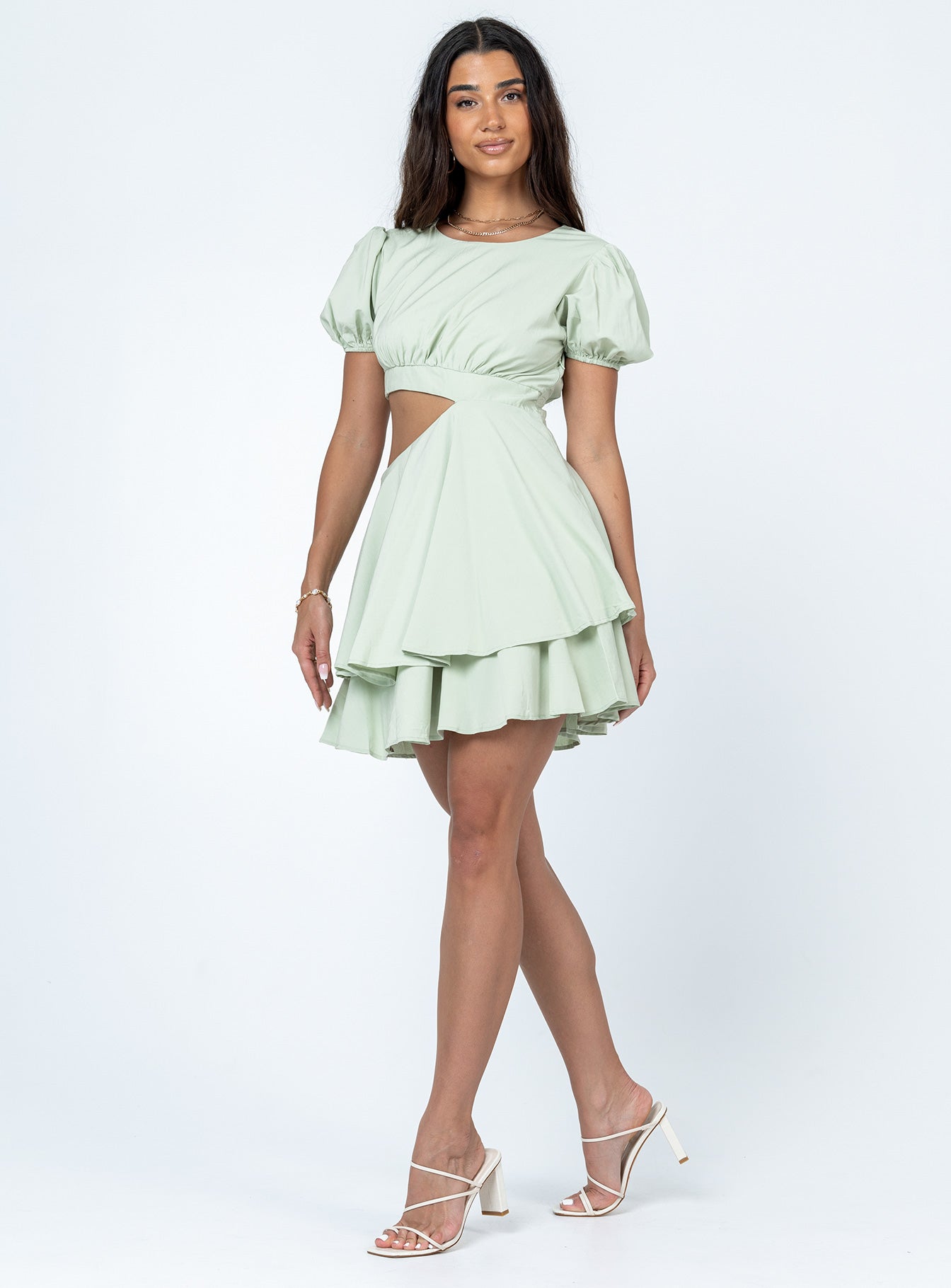 Our Town Mini Dress Green - Image 3
