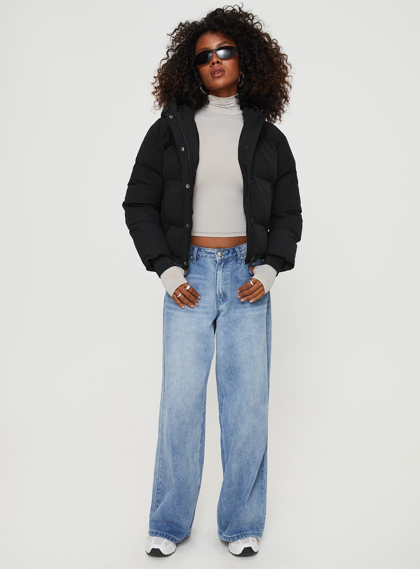 Morrie Hooded Puffer Jacket Black - Image 3