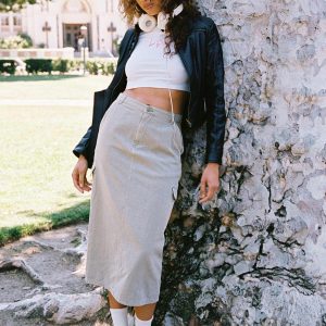 Jacko Midi Cargo Skirt Olive Green