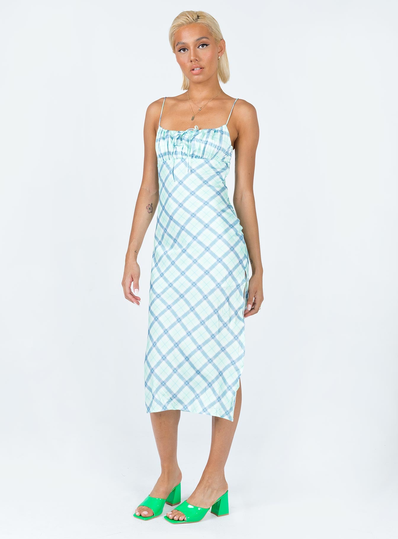 Kirra Midi Dress Green / Blue - Image 2