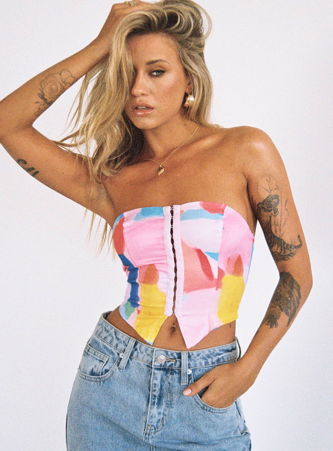 Love All Strapless Top Multi - Image 8