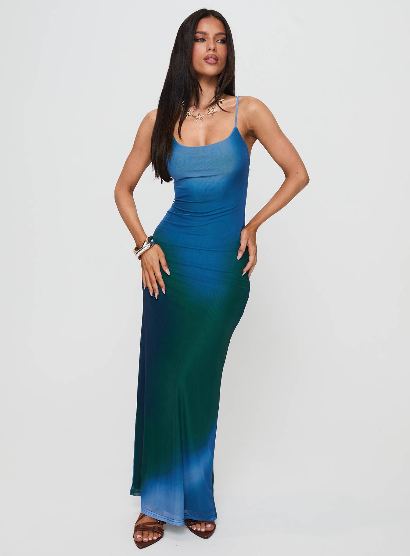 Amoret Maxi Dress Blue / Green - Image 3