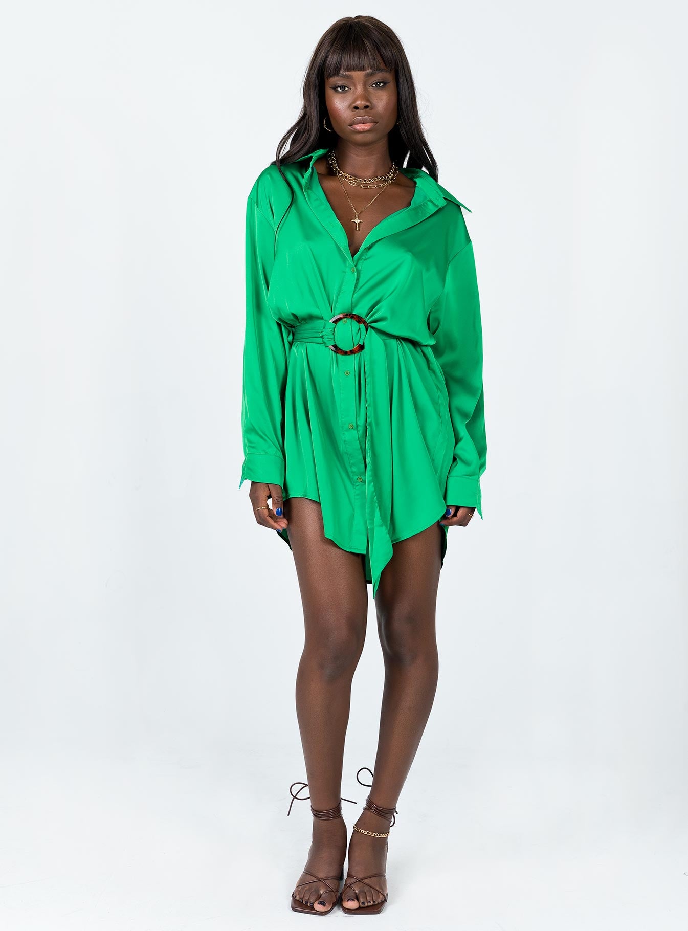 Leighton Mini Dress Green - Image 3
