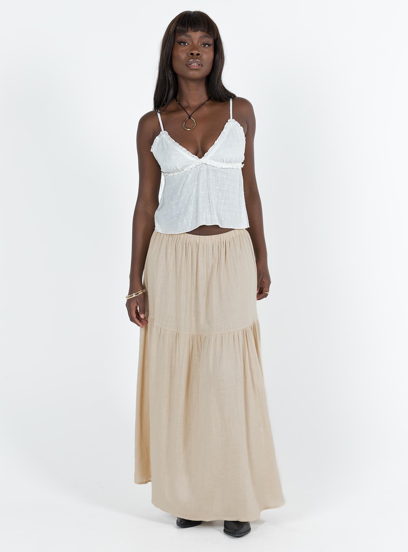 Hold Me Close Maxi Skirt Beige - Image 3