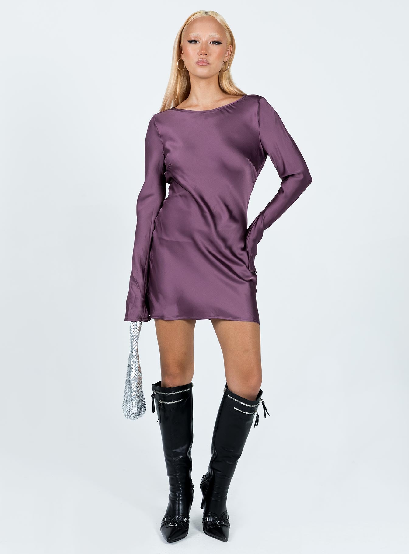 Namara Long Sleeve Mini Dress Purple - Image 3