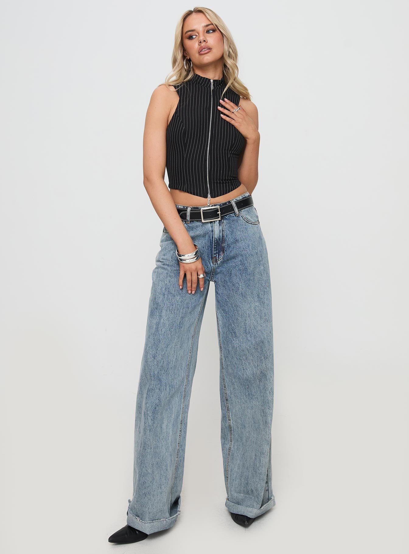 Messa Top Black Pinstripe - Image 2