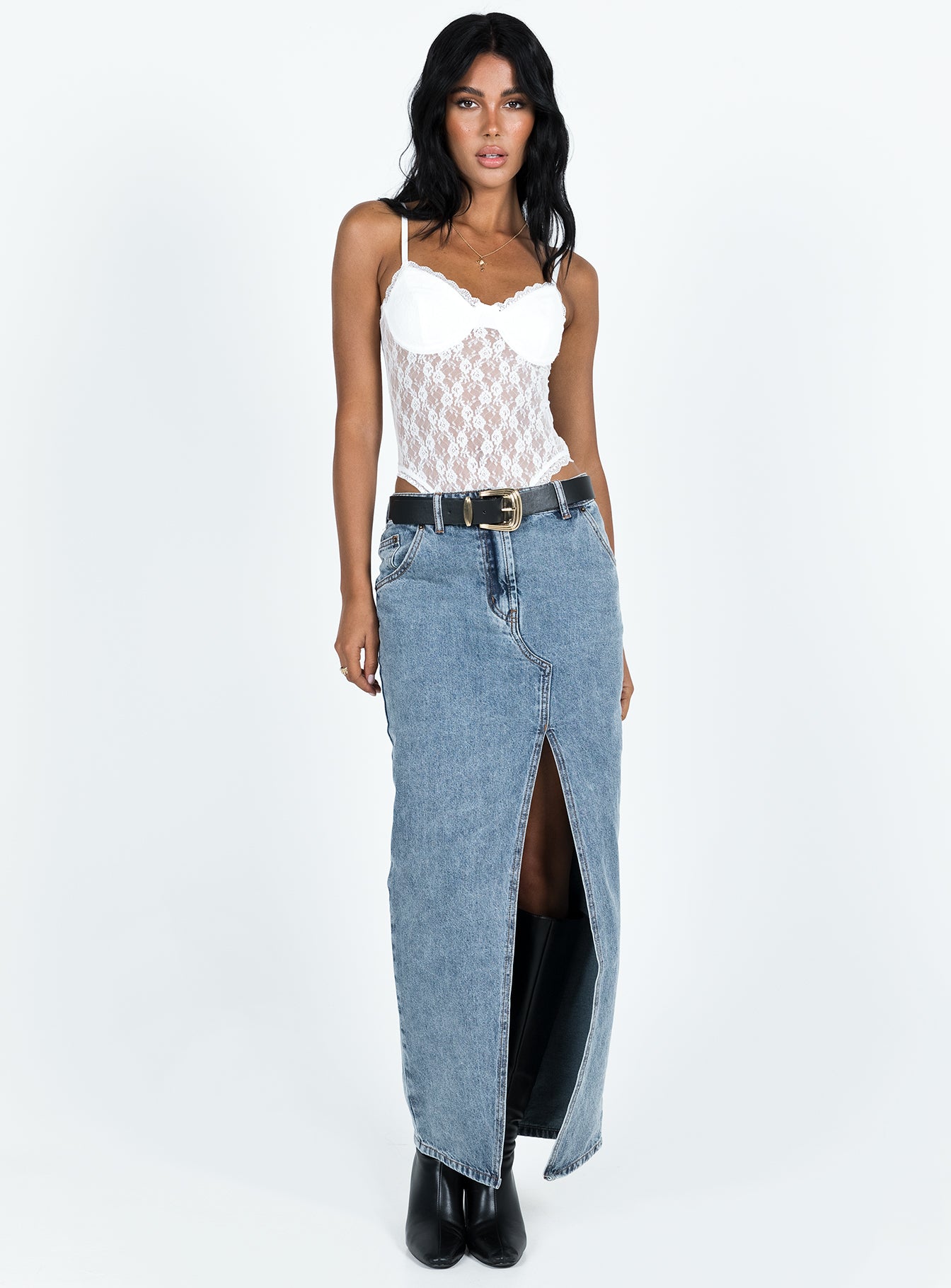 Aldone Lace Bodysuit White - Image 3