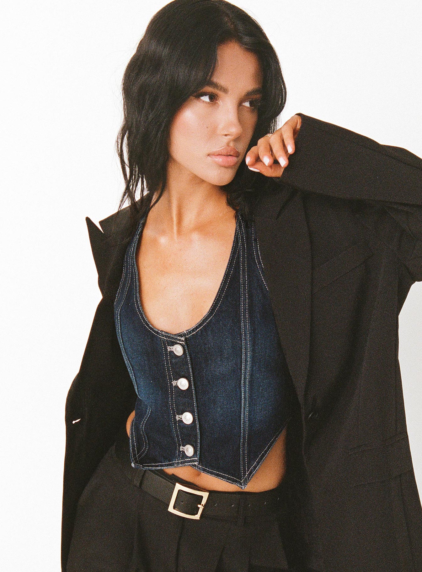 Willson Vest Dark Wash Denim - Image 2