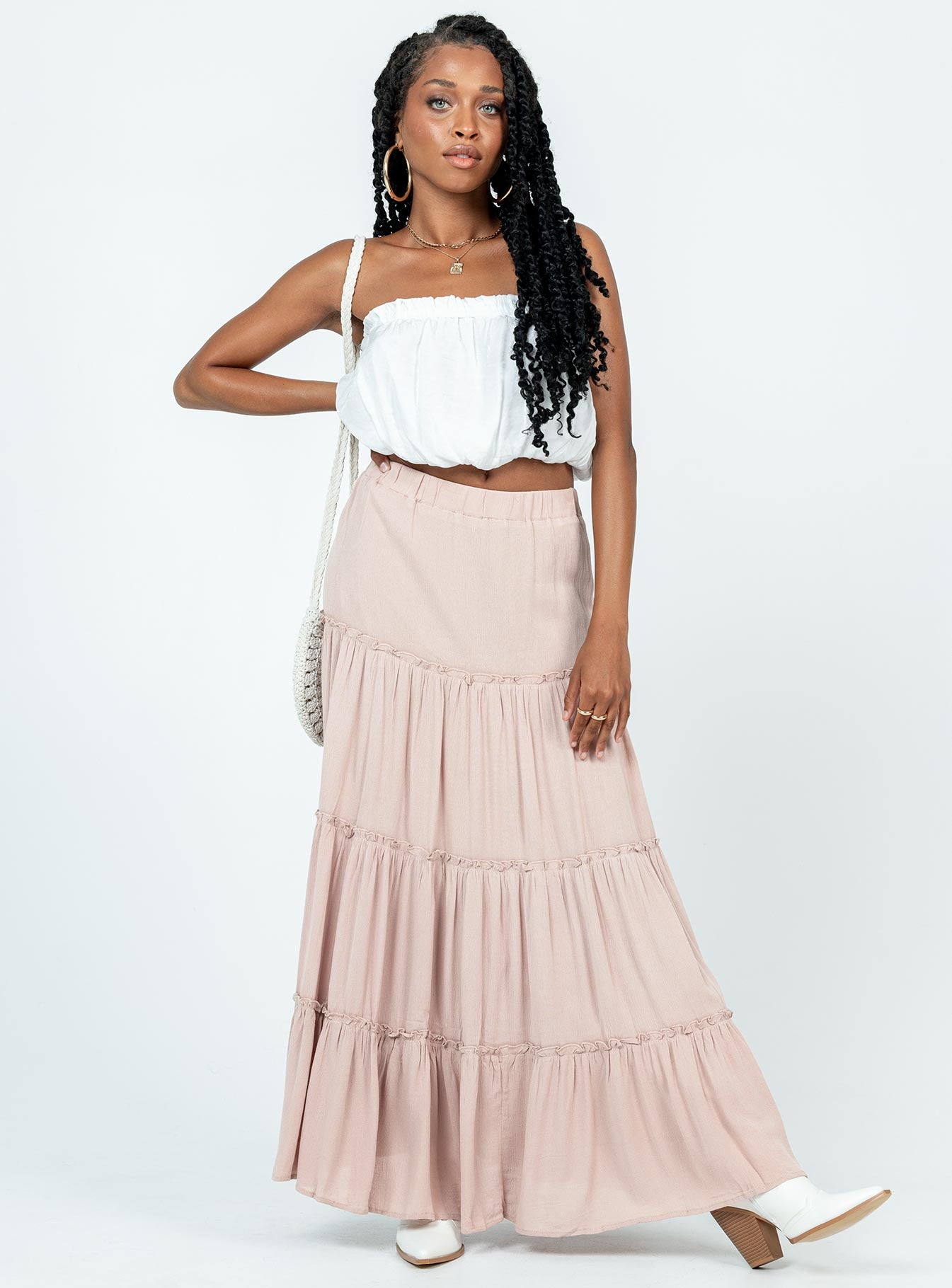 Miriah Maxi Skirt Beige - Image 3