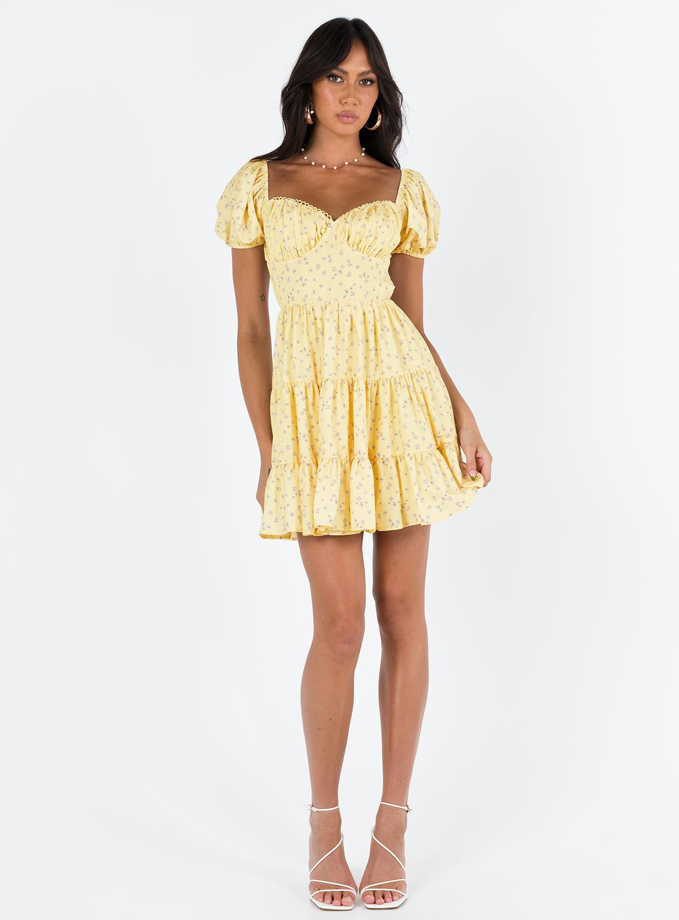 Danny Mini Dress Yellow Floral - Image 4