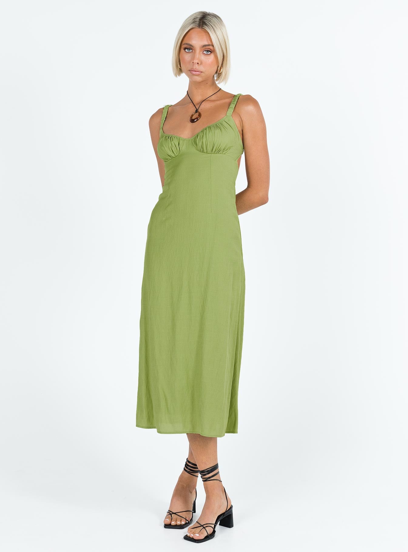 Georgia Midi Dress Green - Image 3