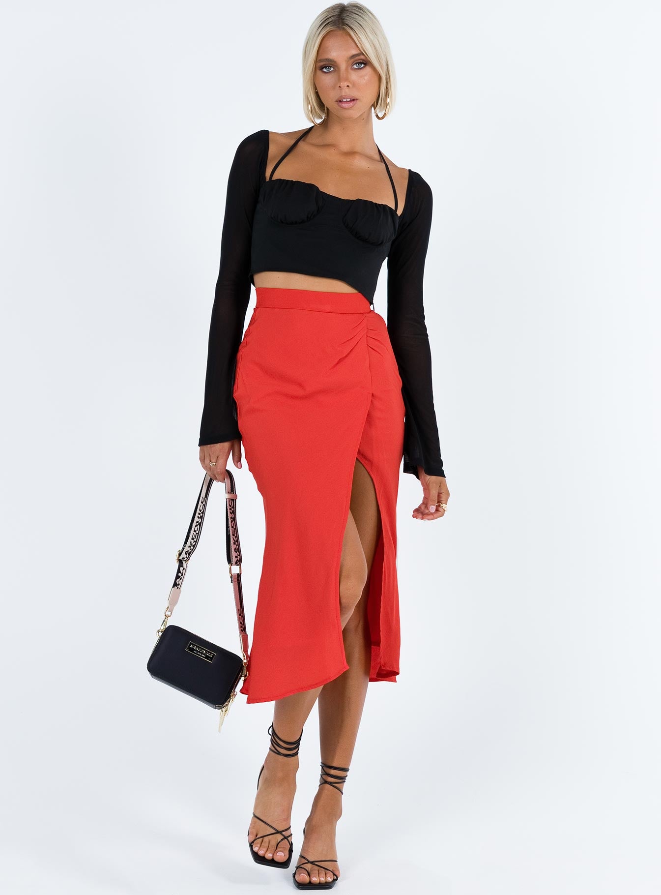 Mabel Midi Skirt Red - Image 3