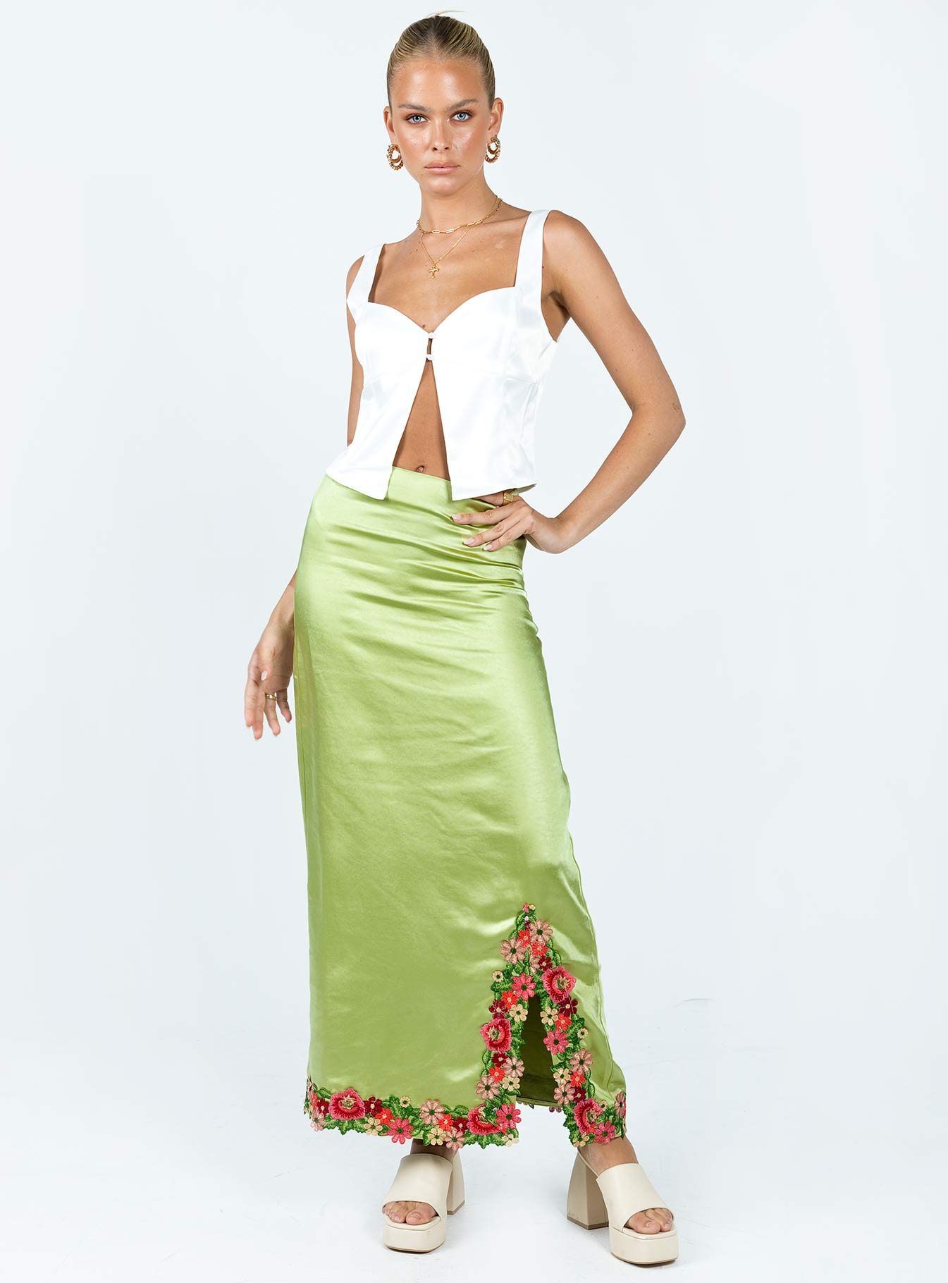 Kenzie Maxi Skirt Green - Image 2