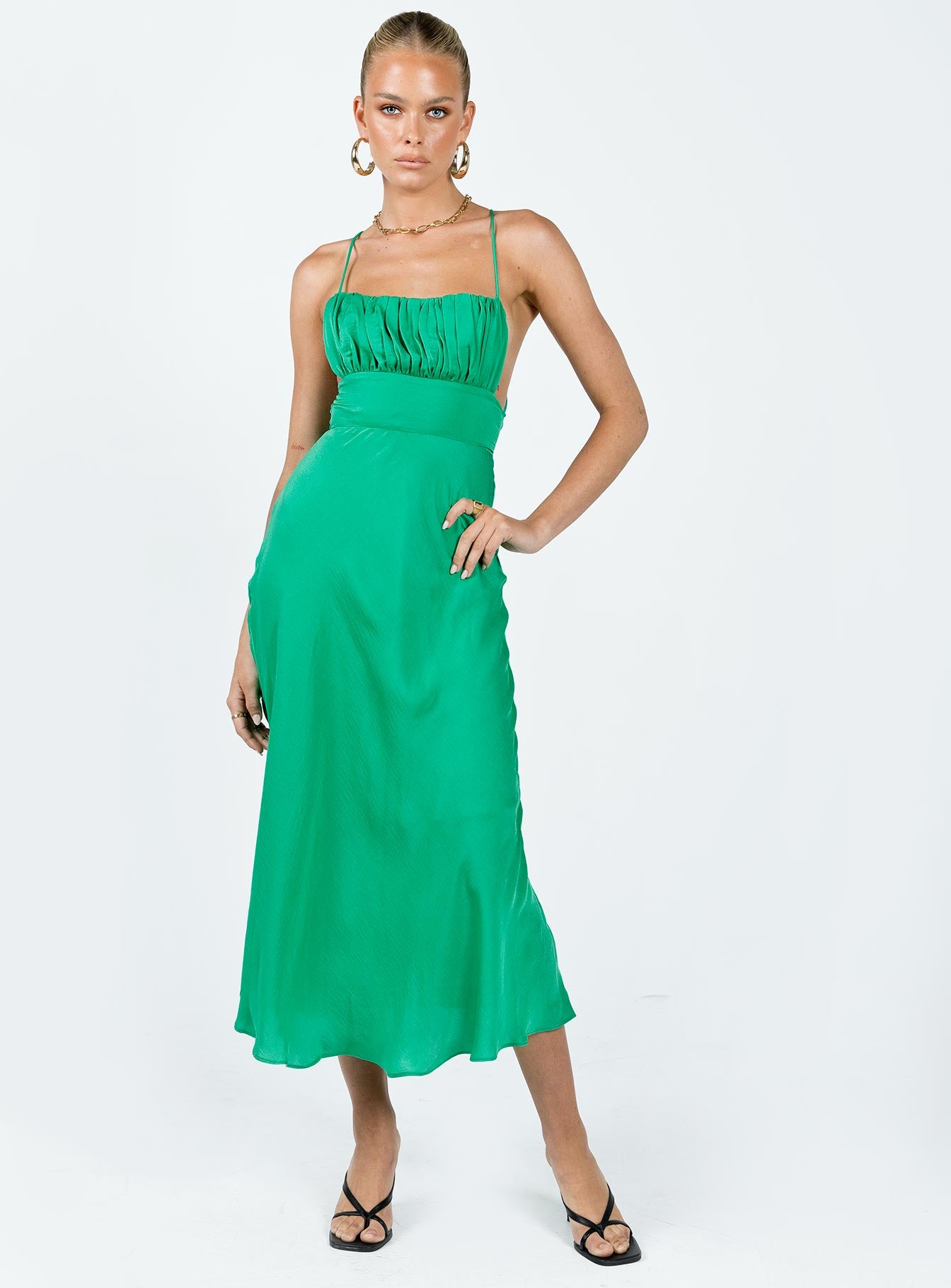Veno Midi Dress Green - Image 2