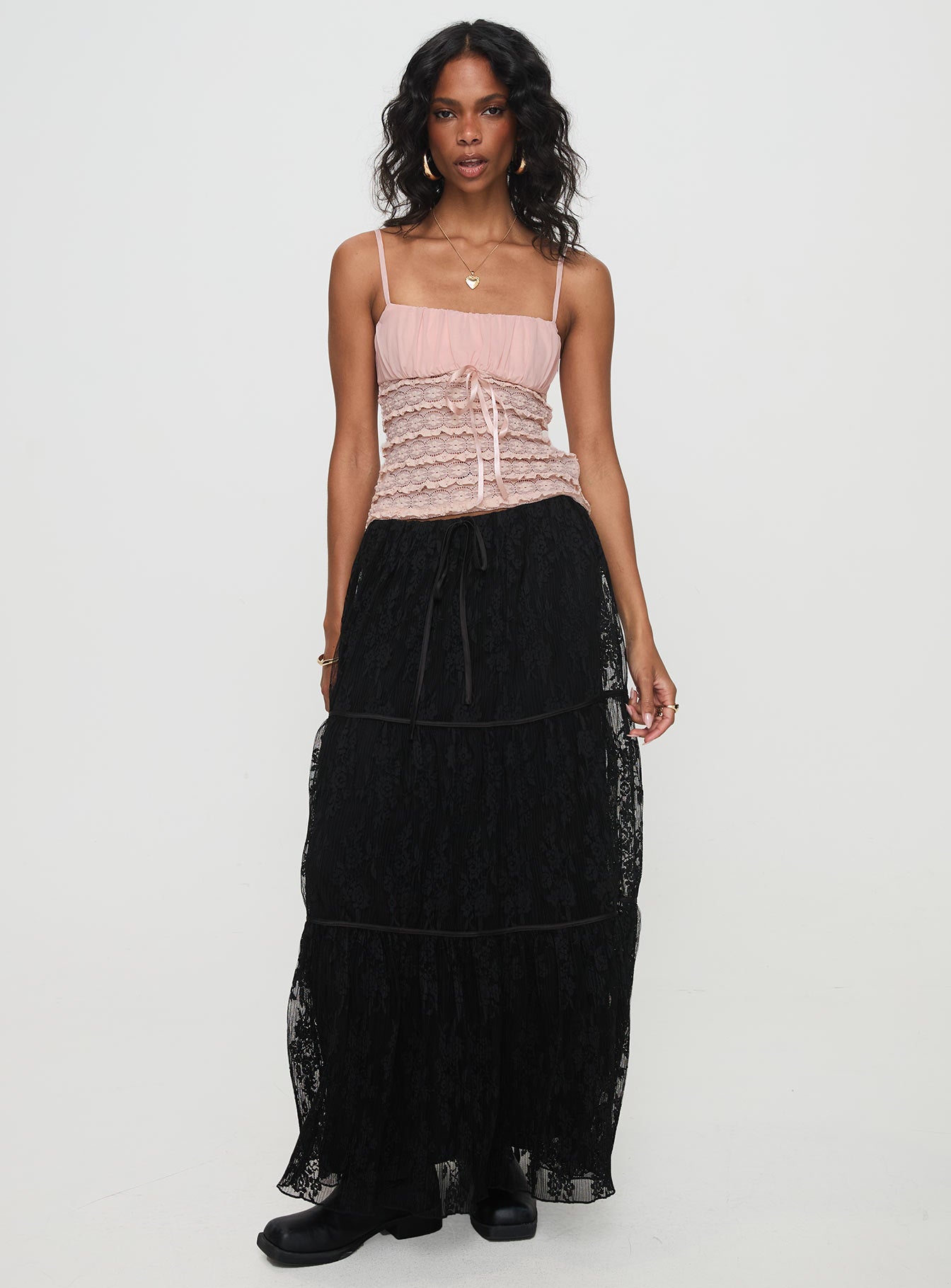 Oh Plisse Maxi Skirt Black - Image 3