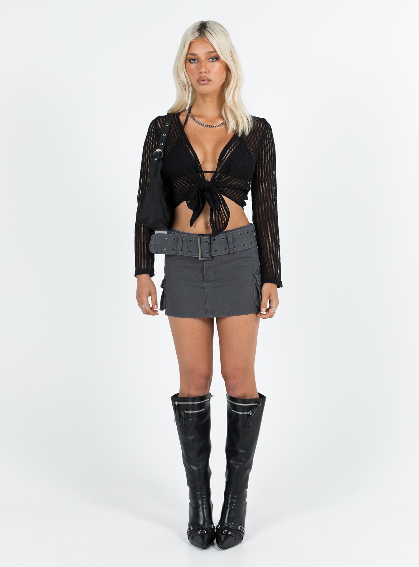 Iconic Cargo Mini Skirt Slate - Image 3