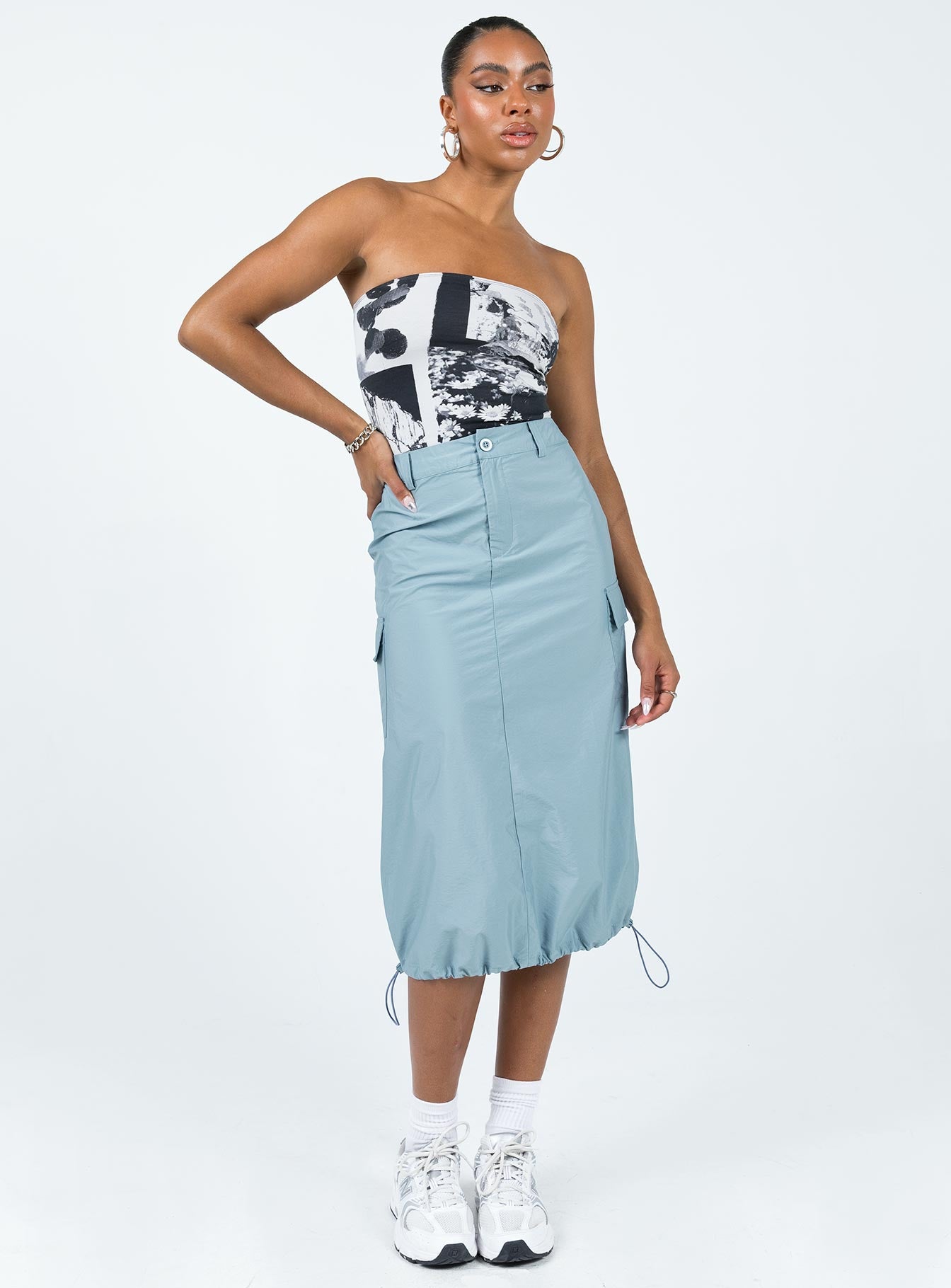 Tinba Midi Skirt Blue - Image 3