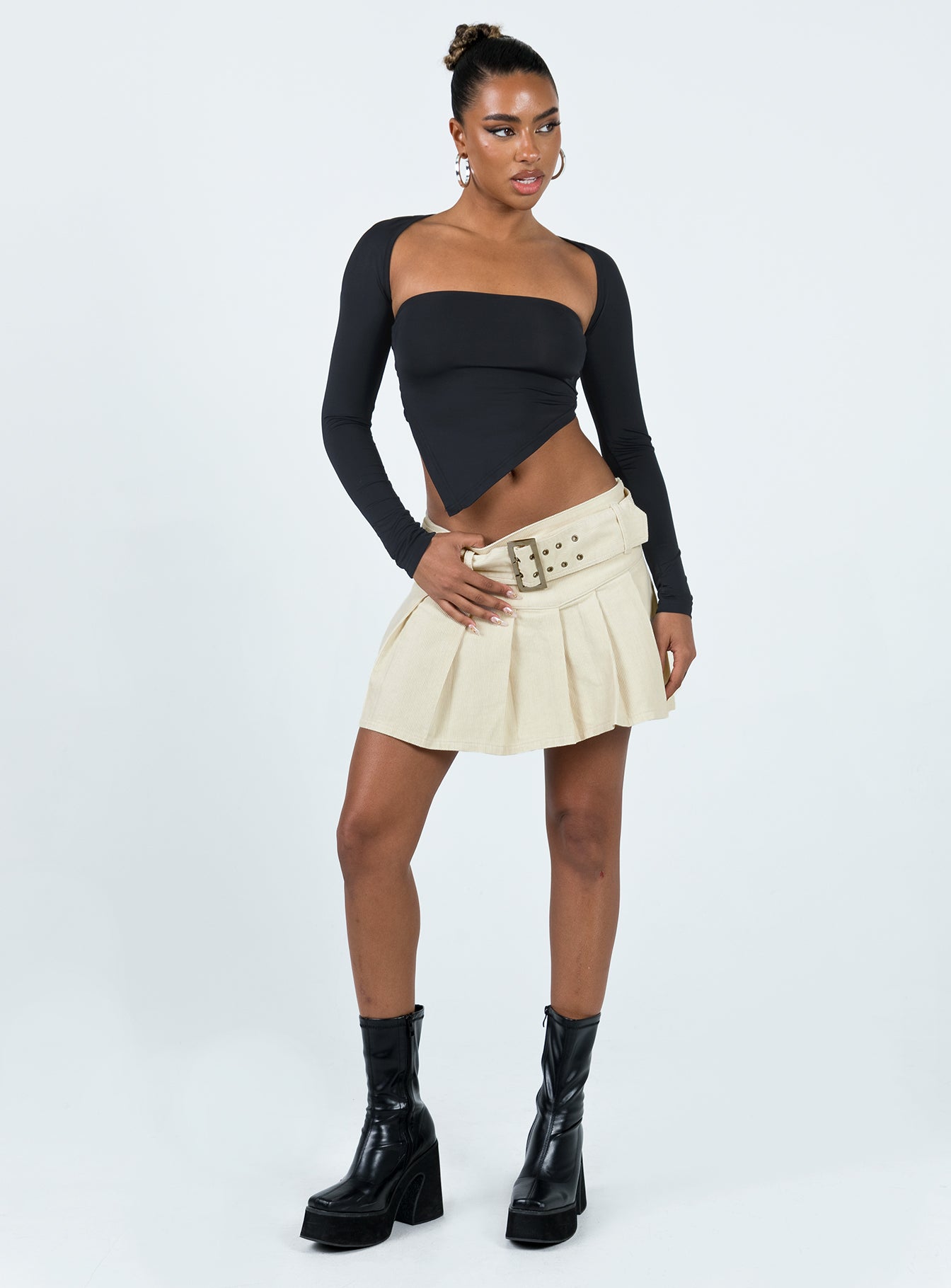 Nambour Mini Skirt Beige - Image 3