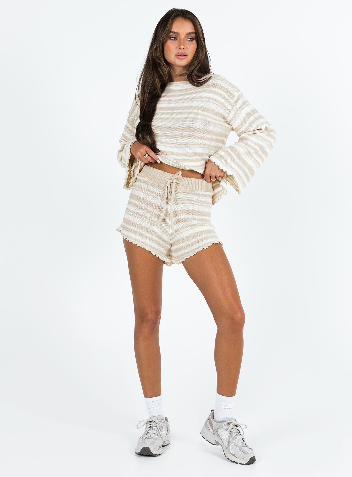 Lynda Stripe Set Beige / White - Image 3