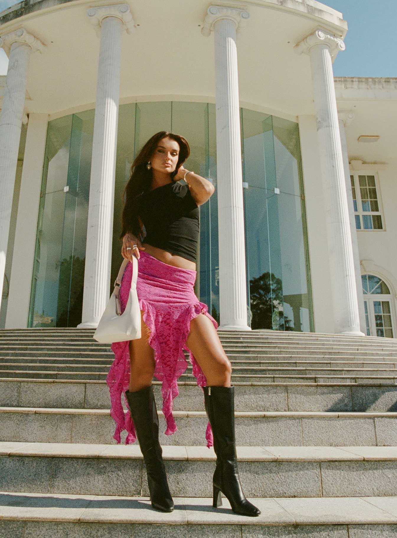 Unconditional Ruffle Midi Skirt Purple - Image 4